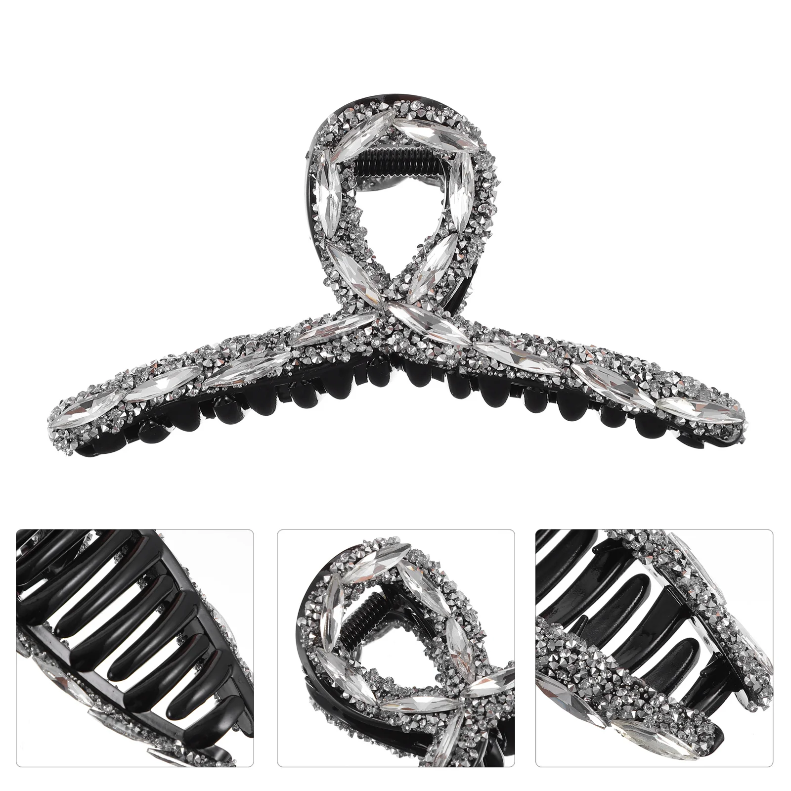 

Shiny Rhinestone Hair Claw Clip Jaw Clip Barrette Secure Fit Hair Clamp for Women Daily Styling Accessory Gift for Her