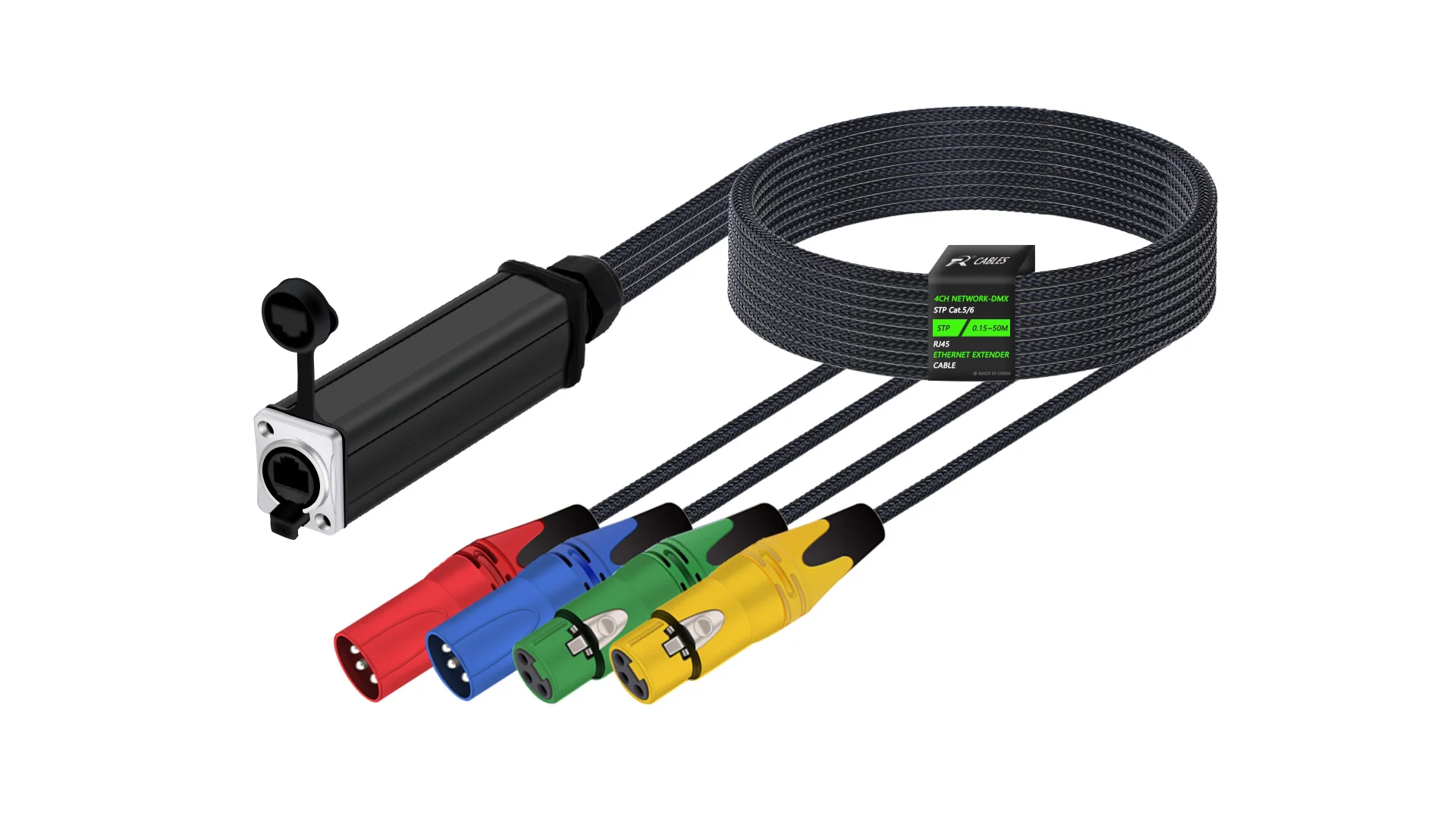 STP RJ45 Cat5/Cat6 auf 4-Kanal-3-Pin-XLR-Ethernet-Extender für Live-Bühne, Klang, Beleuchtung, Audioaufnahmestudio – Detail 4
