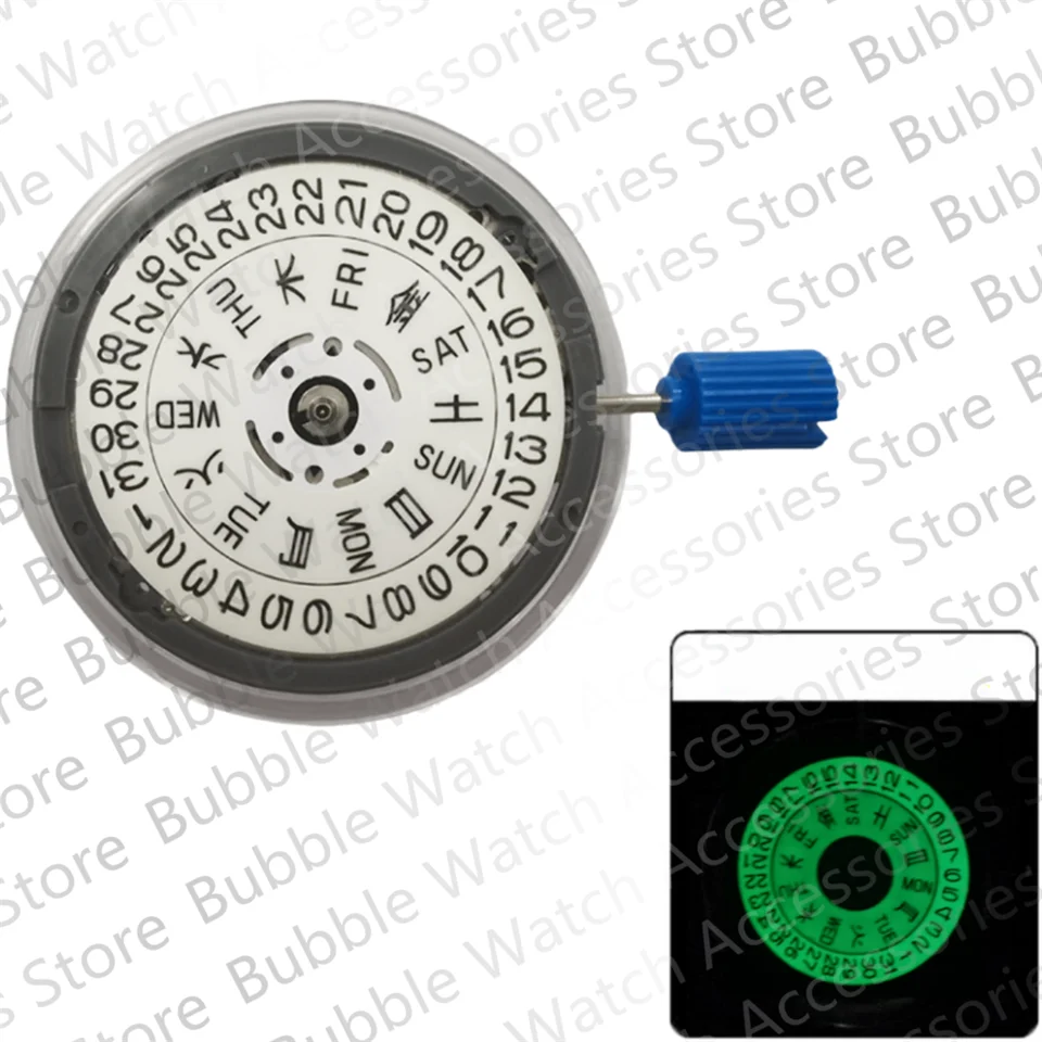 

Японский механизм NH36 с белым номером, зеленый светящийся 3H Datewheel Mod, японский механический механизм NH36A вместо 4R36/7S36