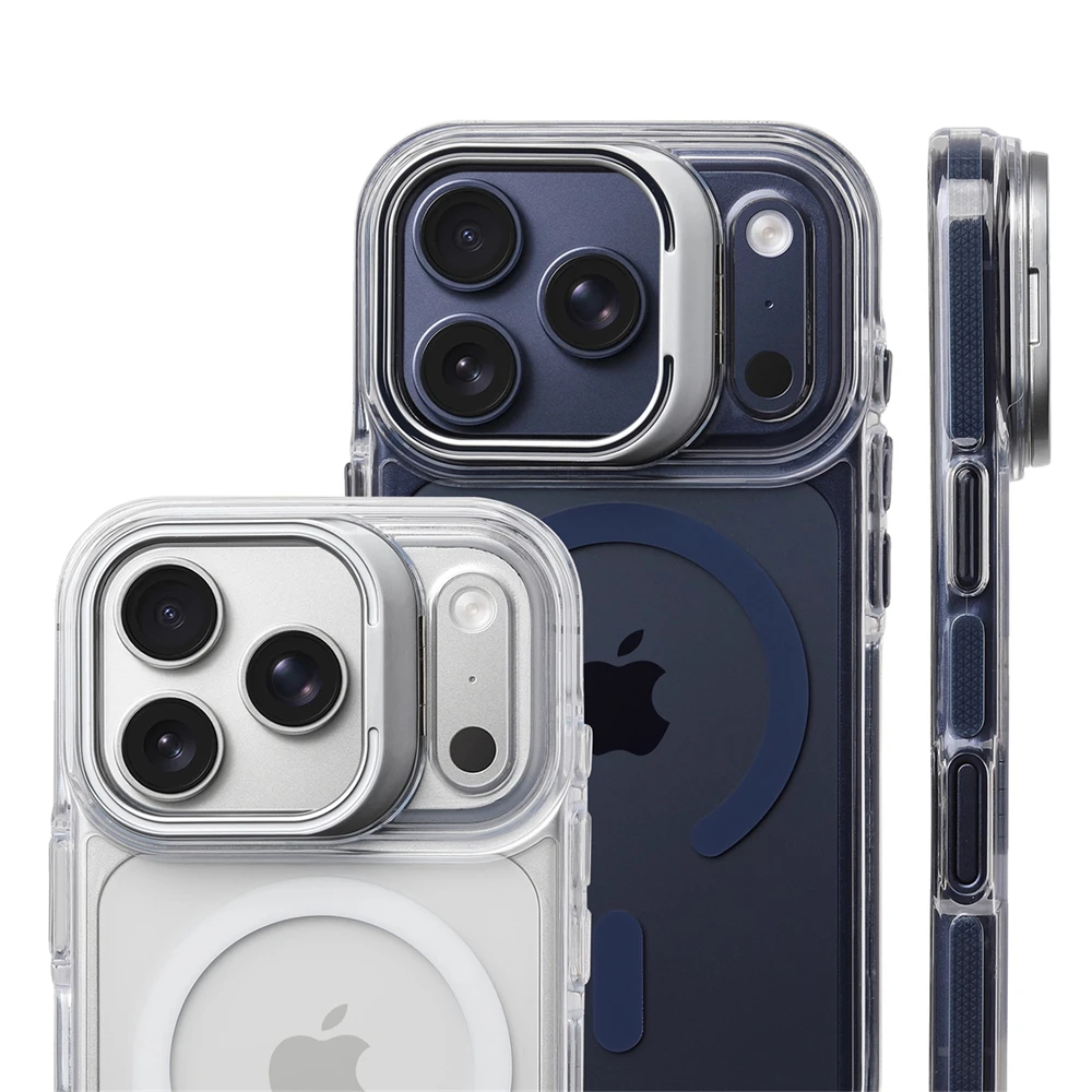 Luksusowe, odporne na wstrząsy, przezroczyste etui z magnetycznym mocowaniem do iPhone 18 17 Pro Max 16 15 14 13 12 Plus, kompatybilne z Magsafe, z ochroną obiektywu i funkcją stojaka. — zdjęcie produktu 2