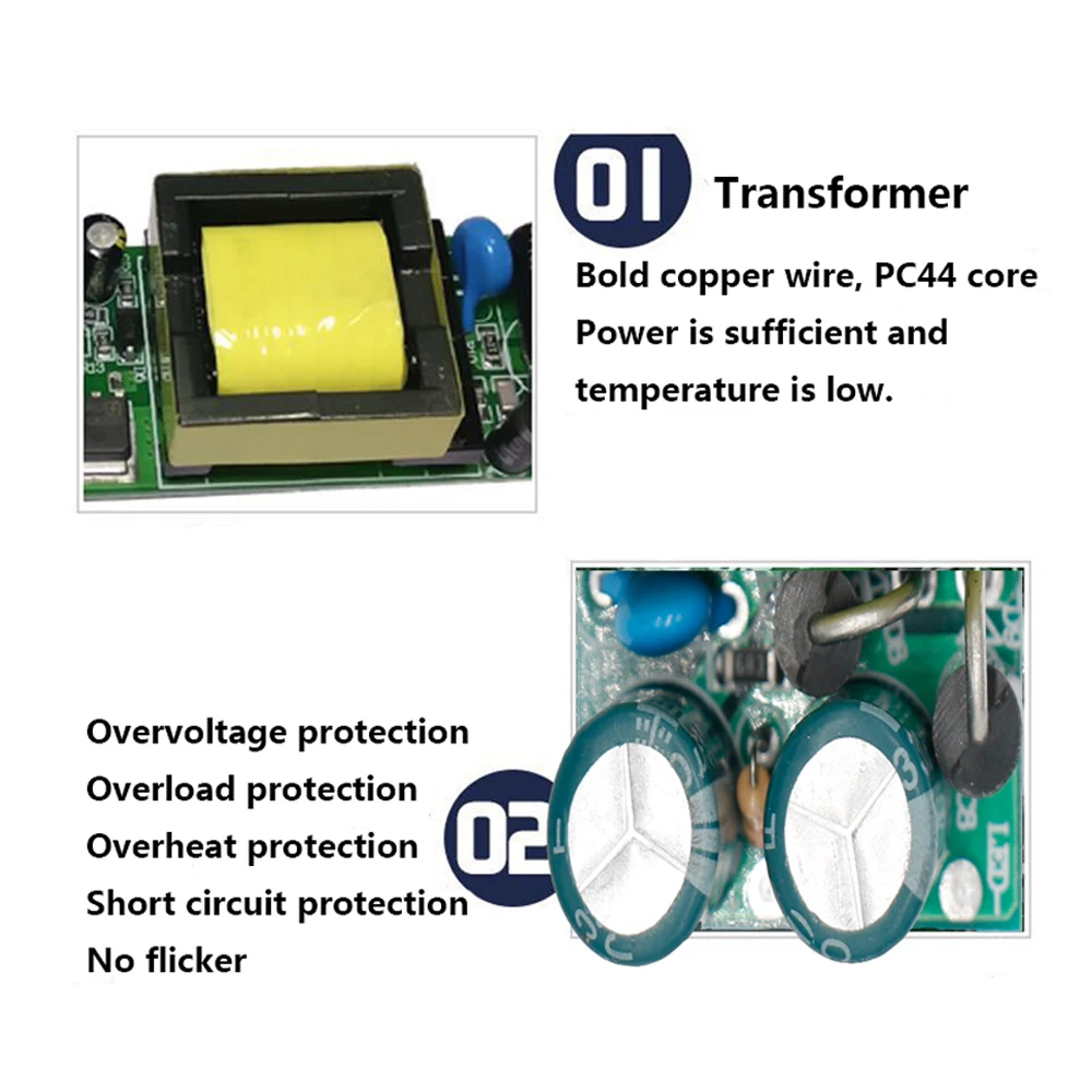 Trasformatore di illuminazione per Driver LED AC 100-240V a DC 12V 6W 12W 18W 24W 36W 48W 60W per adattatore di alimentazione per miglioramento