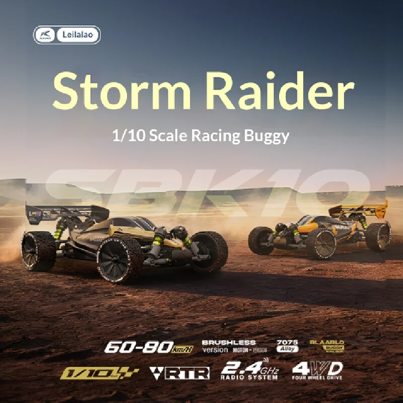 New RC Car Sbk10 Storm Breaker 1/10 Brushless Rc Buggy 4wd High Speed 60-80km/H Off Road Drift Car 2.4ghz Radio 7075 Alloy Rc