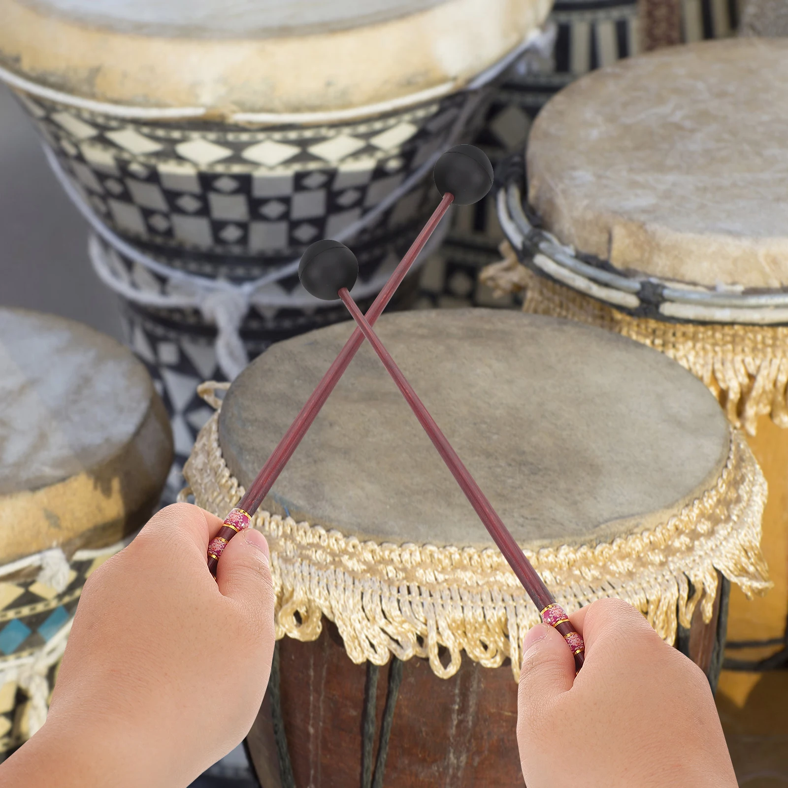 

Universal Drum Mallets Drumstick Lightweight Percussion Sticks Brown Ethereal Drumsticks Work