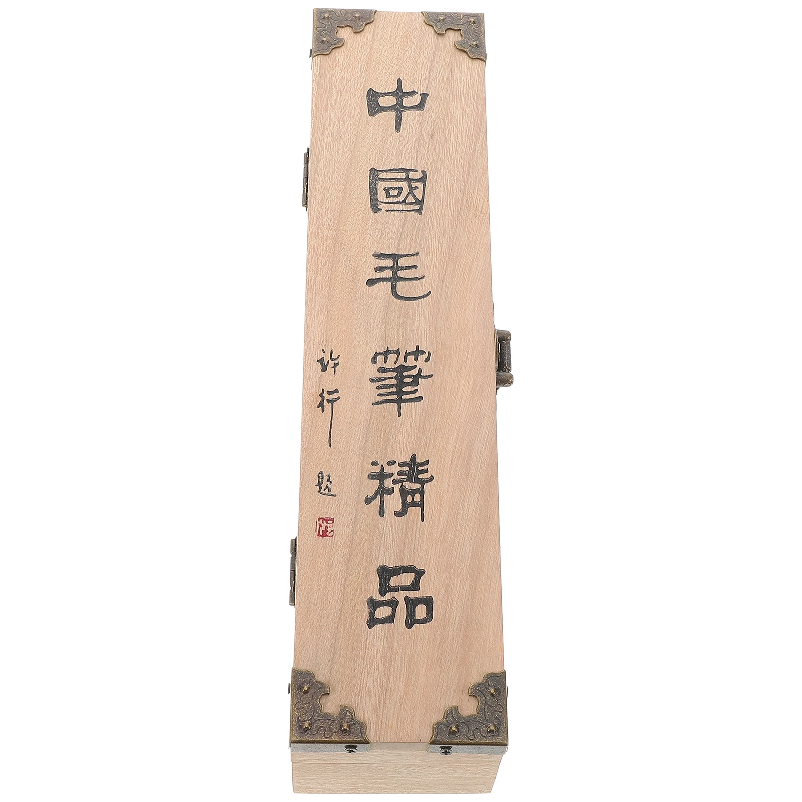 

Wood Calligraphy Brush Gift Box Single Holder Protective Storage Organizer Wooden Packaging Box Art Pen Case