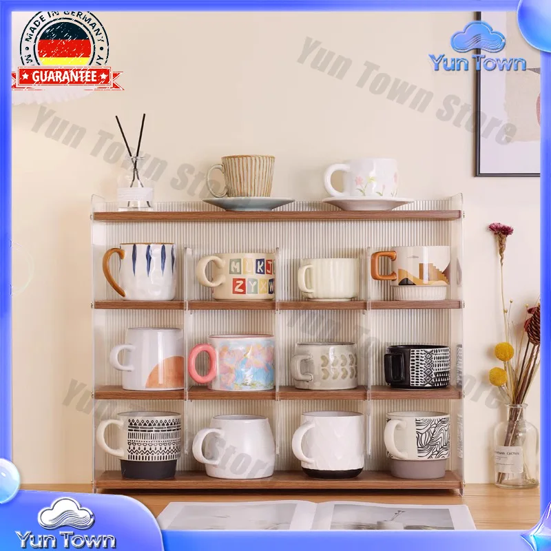 German cup holder Solid wood cup storage rack Desktop teacup Coffee cup Corner mug Display rack Edge cabinet