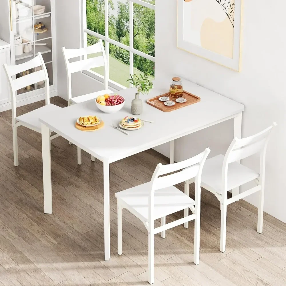 Juego de mesa de comedor, Set de 4 y 5 piezas, mesas y sillas de cocina modernas