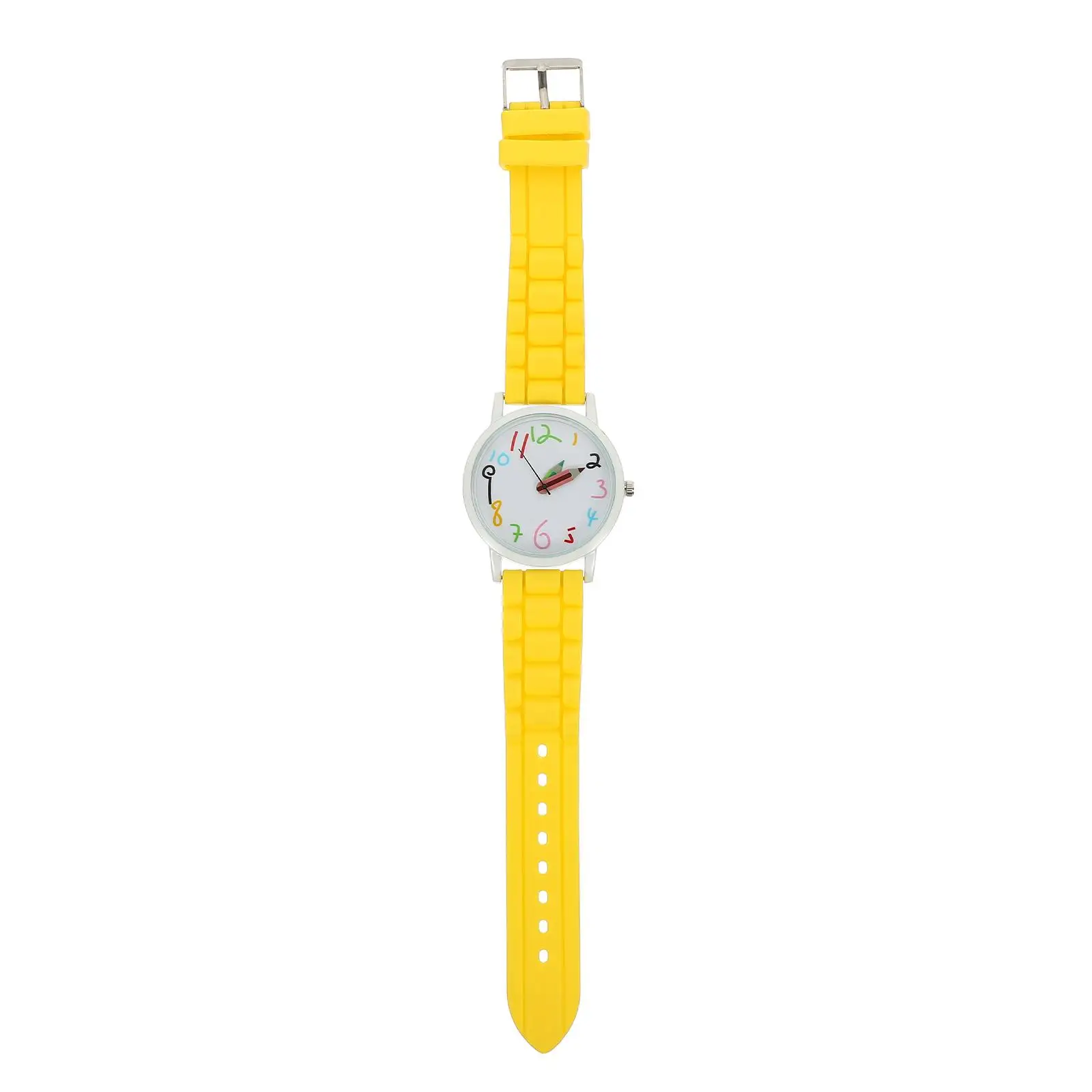 

Children Watches Silicone Strap Wrist Number Students Yellow Casual Lightweight Portable Adjustable Kids Watch Straps Easy Time
