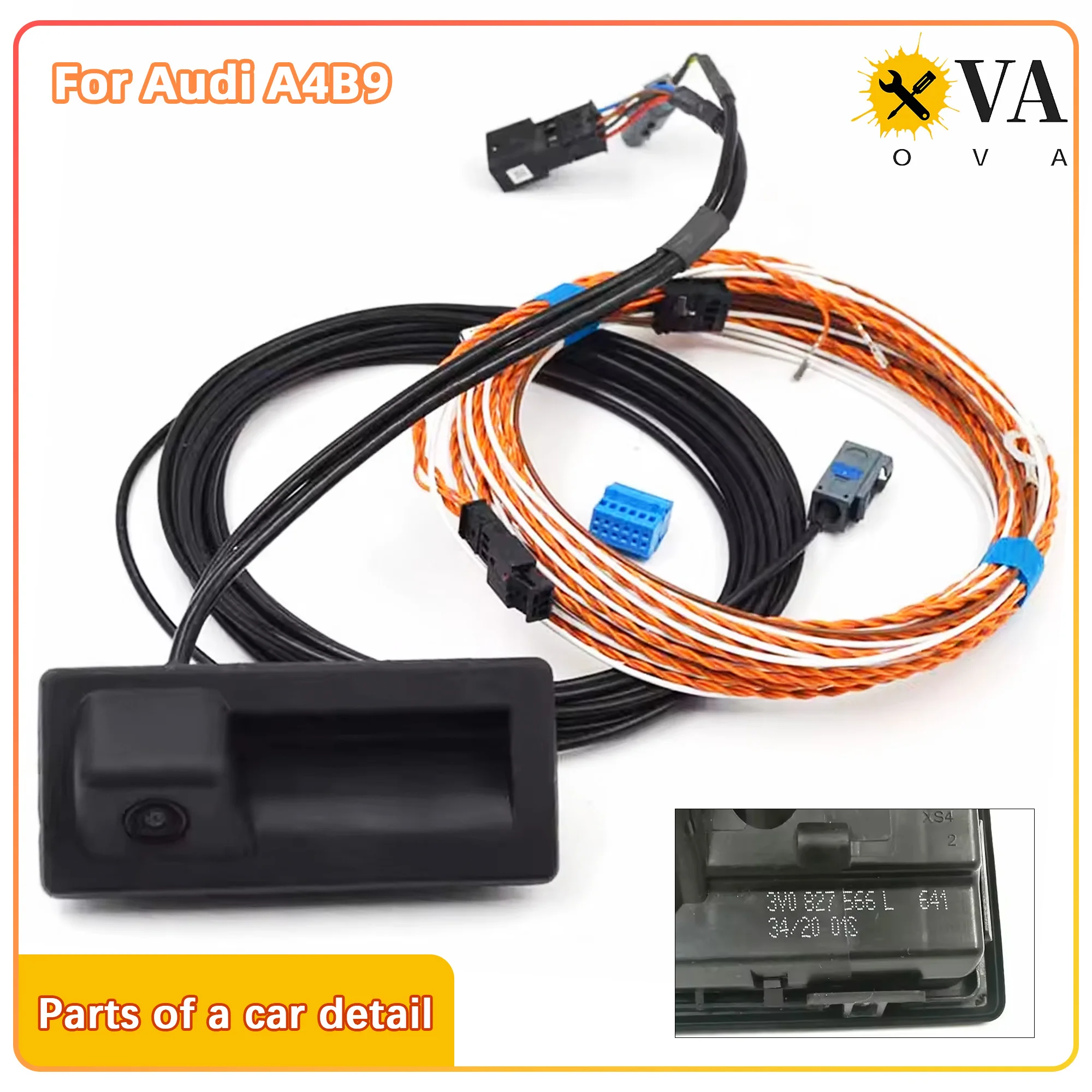 

Камера заднего вида с защелкой для багажного отсека, подходит для Audi A4 B9, с треками 3V0 827 566 L и 3V0827566 L