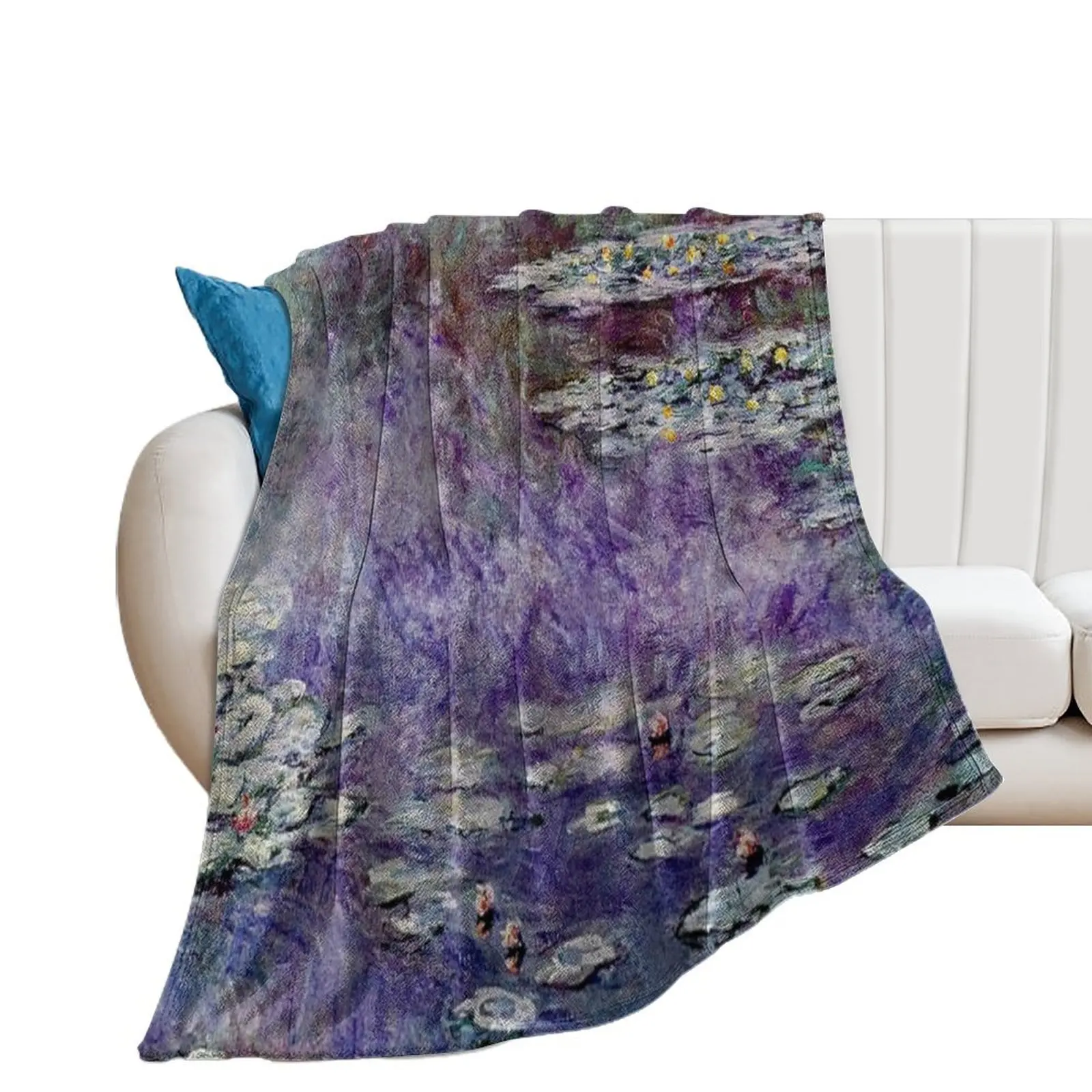 

Lavender Water Lilies Les Nymphas Lavandes par Claude Monet Throw Blanket halloween Decorative Sofa Loose Large Blankets