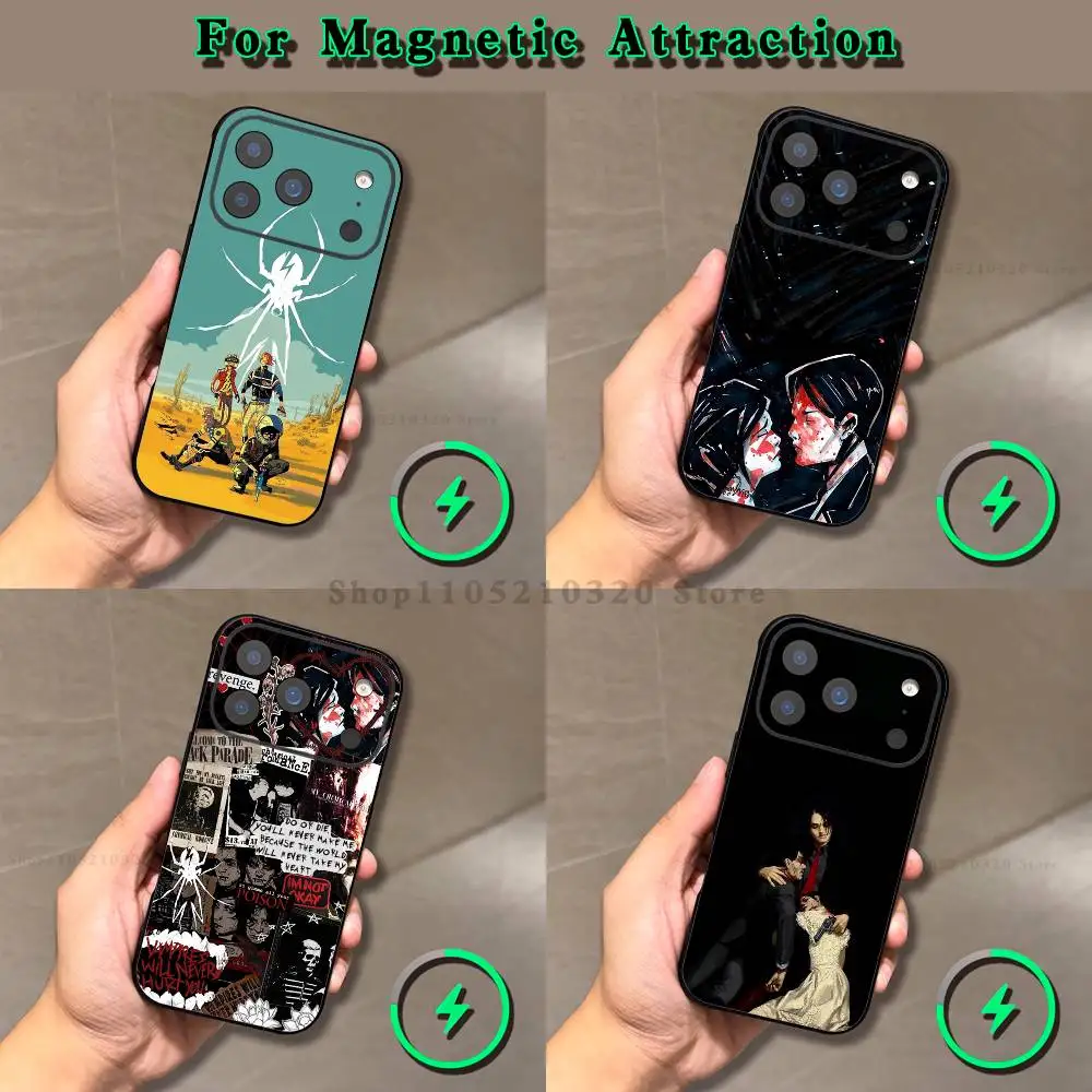 

My C-Chemical R-Romance Phone Case For iPhone 16,15,14,17,13,12,11,Pro,Max,Plus,E,Air,Mini Magnetic Frosted Black