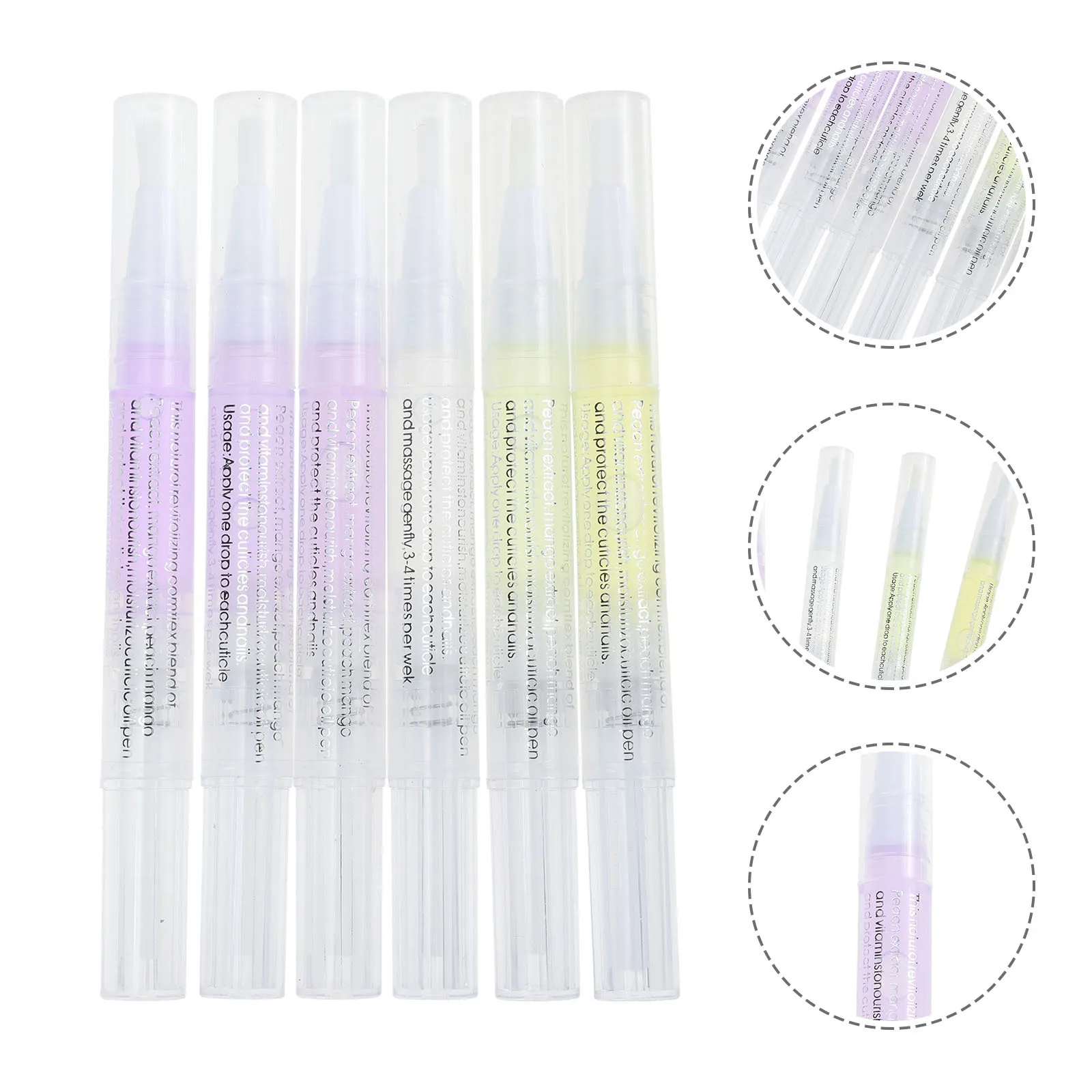 

6Pcs Cuticle Revitalize Pen Compact Travel-Friendly Nail Nourishment Polish Applicator for Indoor Outdoor Manicure Maintenance
