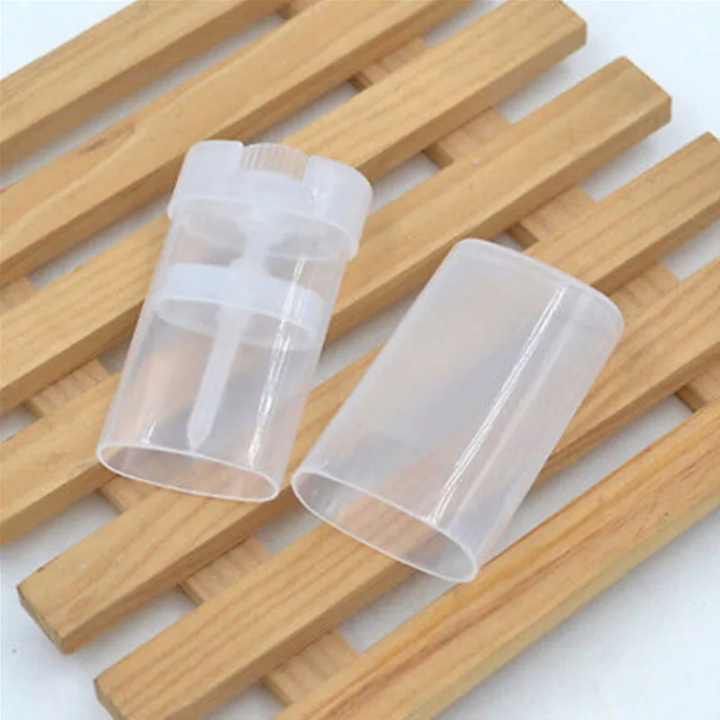 

50pcs 15g Empty Plastic Oval Flat Lip Balm Tubes Cases Homemade Lipstick Deodorant Containers DIY Cosmetic Bottles White Clear