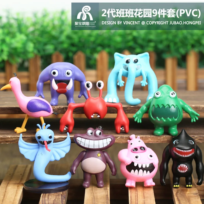 9pcs/set Garten of Banban Action Figure Toys PVC Game Nabnab Hunter Tim Silent Steve Plushies Dolls Children Birthday Gifts