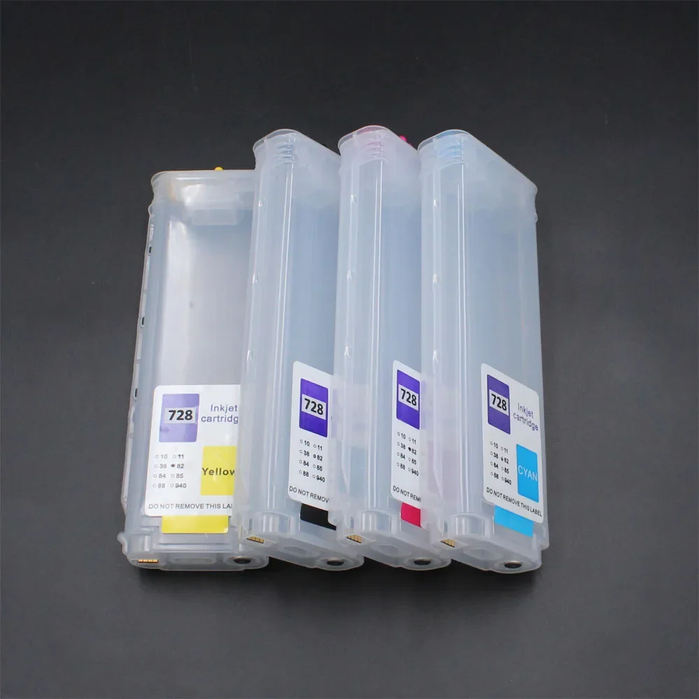 4Colors/Set 280ml For HP728 Refillable Ink Cartridge for HP 728 with One Time Chip for HP T730 T830 Printer