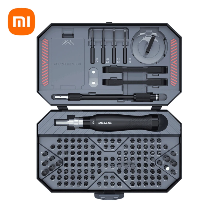 Xiaomi DELIXI 145 in 1 Screwdriver Set Precision Magnetic Screw Driver Bits Mini Precision Computer Mobile Phone Device Repair