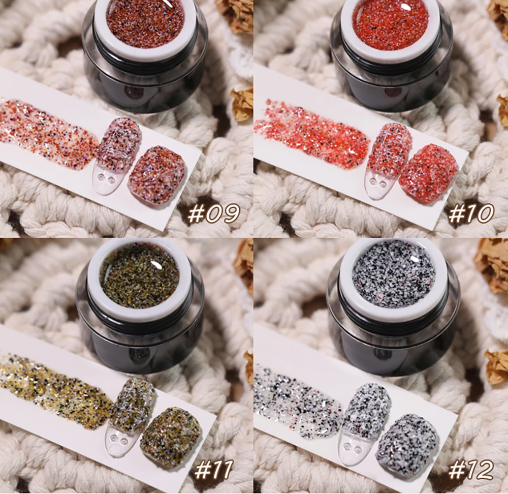 Vendeeni 12 Farben Gestrickter Woll-Optik Gel-Nagellack UV Soak-Off Gel-Lack Wollkarierter Gel-Lack für Nageldesign 10g – Detail 13