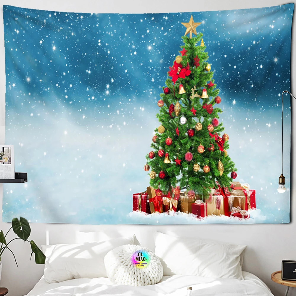 Christmas Tapestry Santa Claus Hanging Fireplace Home Decoration  Nativity scene Room Decor Snowman Christmas Tree Wall Tapestry