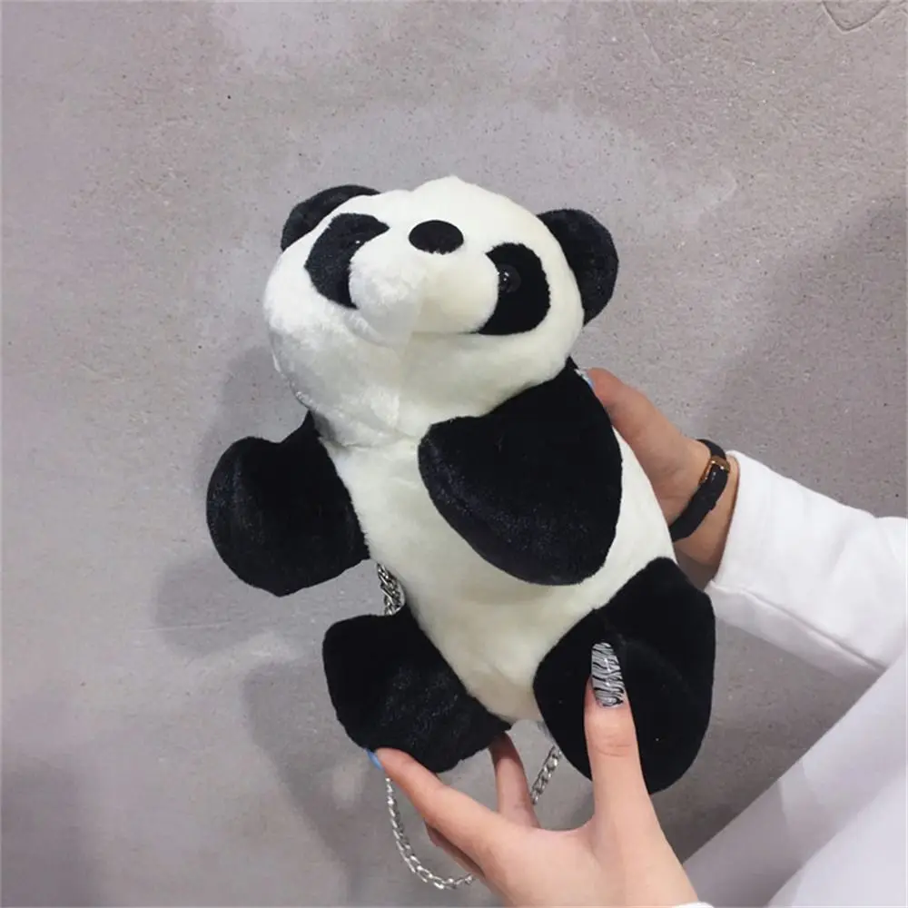 Bolso de hombro de felpa con animales de peluche, juguete de peluche, bolso cruzado esponjoso y cálido, mochilas escolares, bolso de Panda de peluche para guardería, regalos para niños