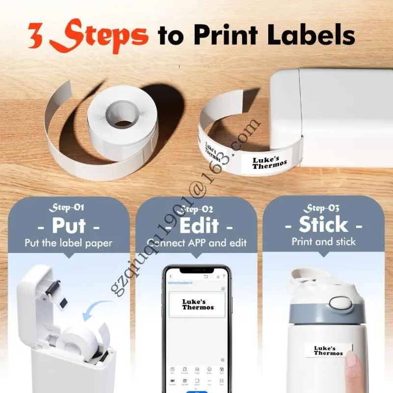 Portable Label Printer Label Maker Machine met tape voor het verzenden barcode Mailing en organisatie Taken .066A