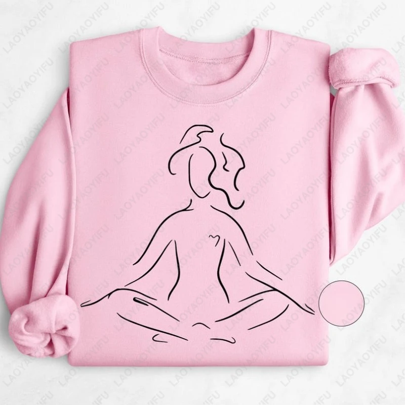 เสื้อโยคะแบบสวมหัว ลาย Namaste สำหรับผู้หญิง เสื้อคอกลมสไตล์เรโทร ตลก ของขวัญสำหรับครูสอนโยคะ เสื้อฮู้ดดี้ Good Vibes สำหรับคนรักโยคะ แฟชั่นแขนยาว