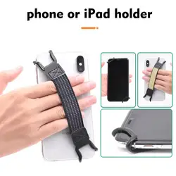Universal Anti-drop Security Hand Strap Holder Finger Grip PU Leather+Double-sided Velvet Elastic Belt for Pad Phone E-Reader