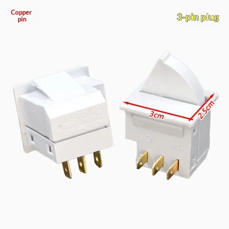 Universal Refrigerator Door Control Switch Energy Saving 2/3 Pins 250V 0.25A Reliable Replacement for Home Freezer Parts