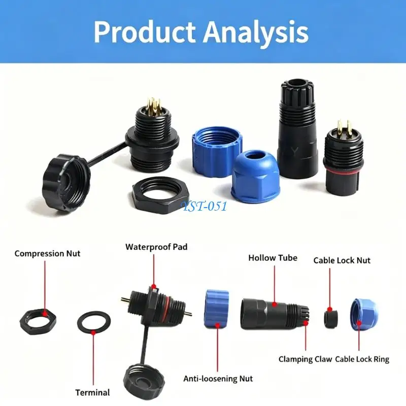 

E15A SP13 Aviation Electrical Connectors With IP68 Rating Nut Type Aviation Plugs For Outdoor Equipment And Lighting