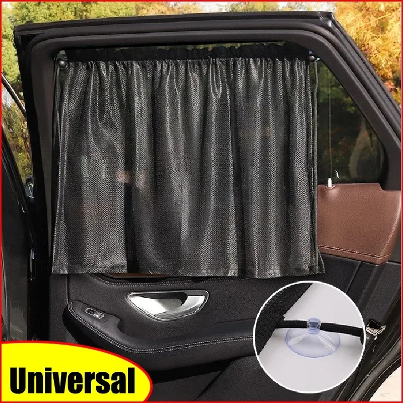 

2Pcs Car Sun Shade Curtains Front Rear Side Window Sunshades Summer Sun Protection Light/UV Blocking Auto Privacy Blind Curtain