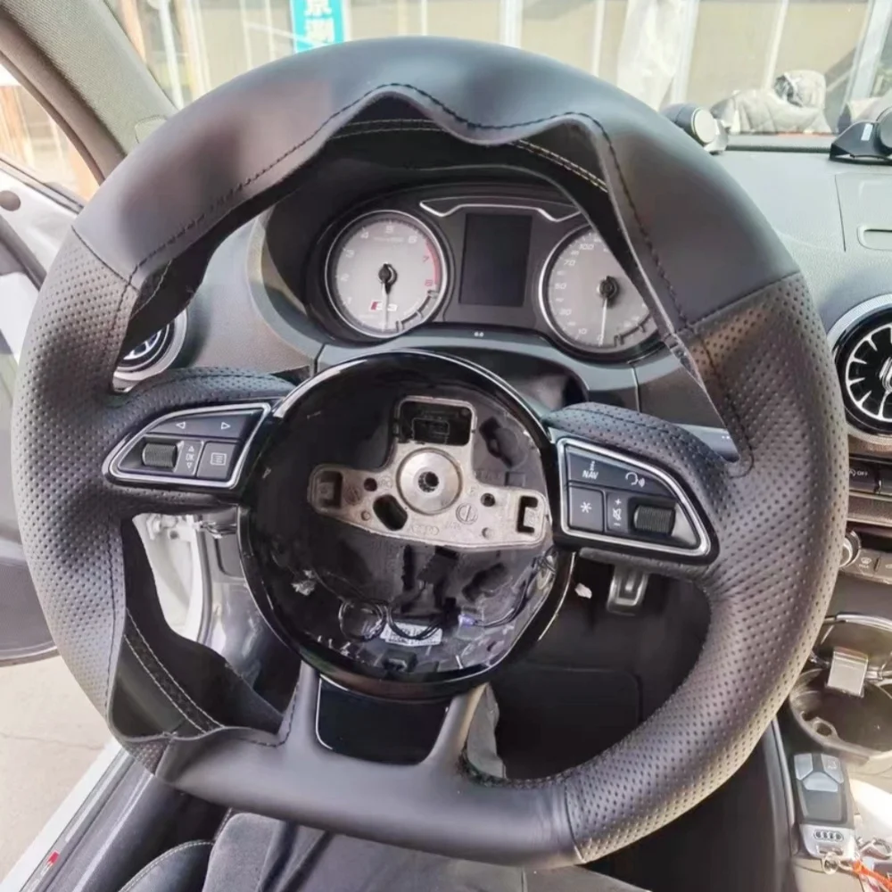 Juste de Volant de Voiture en Cuir Microcarence, Couture à la Main, pour Audi TT TTS (8J) 2006-2013 2014 A3 S3 (8P) Sportback 2008-2012