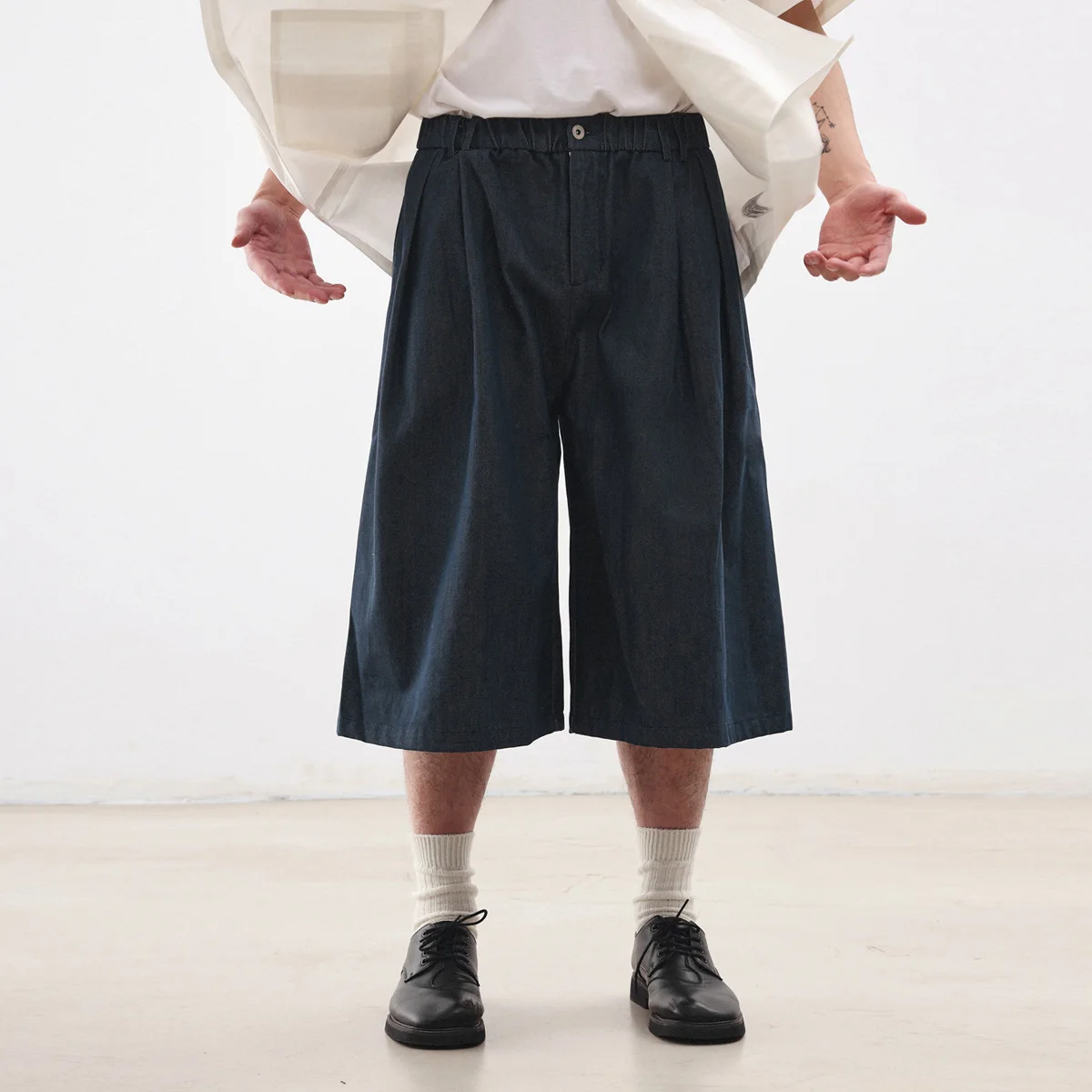 Cityboy Summer Imitation Denim Jeans Casual Pants Men Women Japanese Fashion Calf Length Loose Short Pants Jorts Trousers