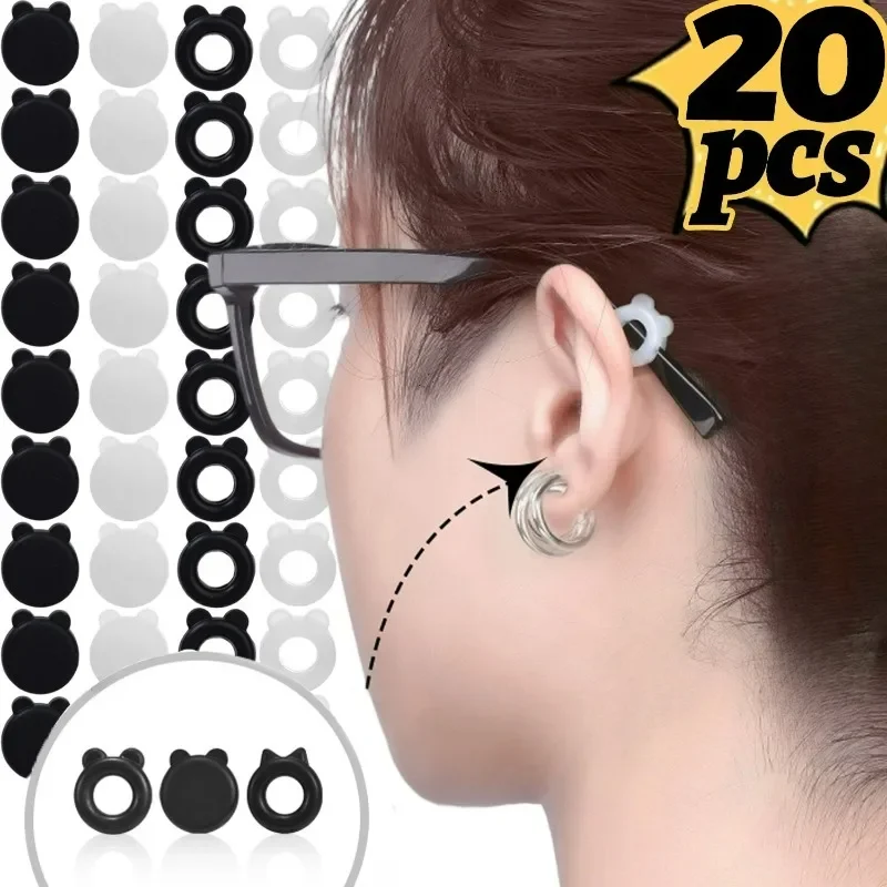 10/20Pcs Elastic Bear Glasses Leg Protector Silicone Temple Tips Covers for Sunglasses Eyeglasses Anti-Slip Holder Ear Hooks