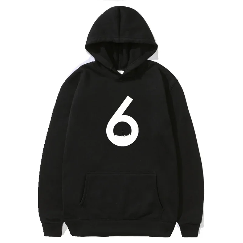 

A brand-new men's pullovers hoodie with a digital 6 print, casual and loose style, and Harajuku sporty top for 2025