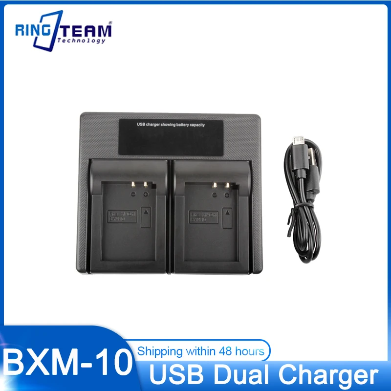 BXM-10 BXM10 Battery LED USB Dual Charger For XiaoYi YI-M1 Mirrorless Camera Battery