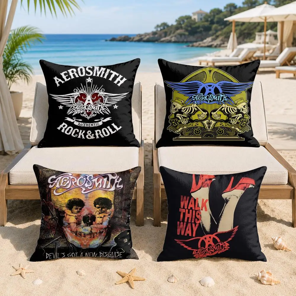 A-Aerosmith Anime Cushion Cover Silky Short Plush Invisible Zipper Dustproof Sofa Pillow Case For Home Decor