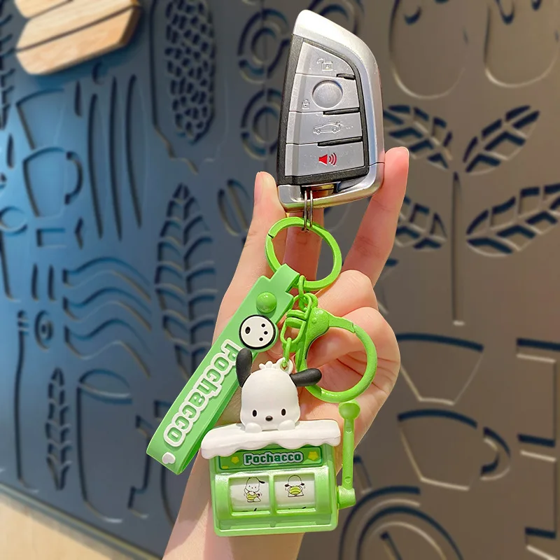 Sanrio Kawaii Fun Swinging Keychain Pendant Hellokitty Cinnamoroll Relieves Stress with Small Toys Creative Couple Car Keychain