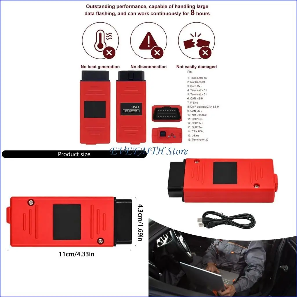 

124B 6154A VNCI 6154A V-S24.1/ODE18 Поддержка крышки драйвера DoIP Полная функция как сканер 5054a OBD2