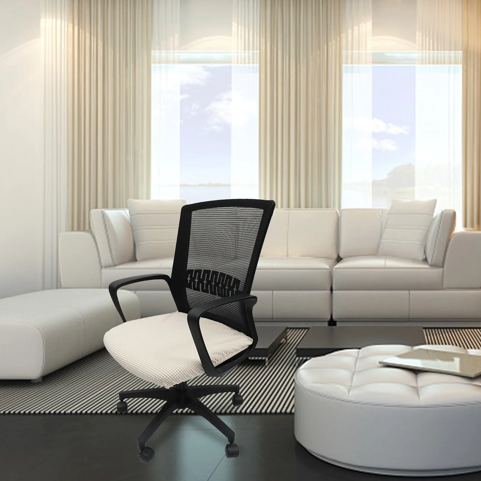 

1 pc Seat Cushion Cover Stretchy Polyester Protector For Dining Room Kitchen Banquet Office Chair Slipcover Chair Seat Cover