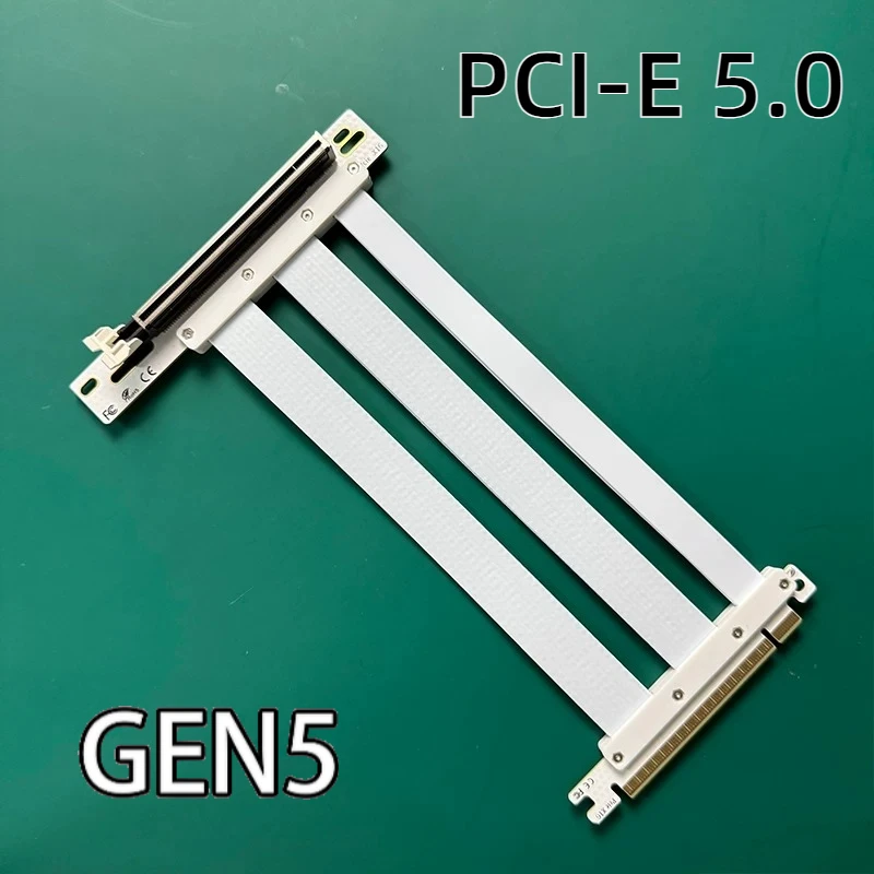 

Белый черный кабель PCI Express 5.0 X16 Riser — 90 ° Удлинитель графического процессора Gen5 для RTX 5090/4090 и RX 7900 XT Mining Rig 15 см/20 см