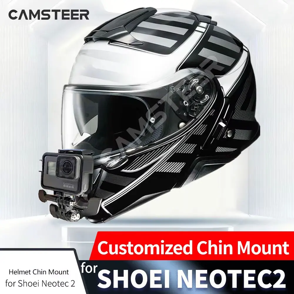 

for Shoei Neotec 2 Customized Motorcycle Helmet Chin Mount for GoPro hero12 11 10 Insta360 X4 Ace pro DJI Action 4/5Pro Camera