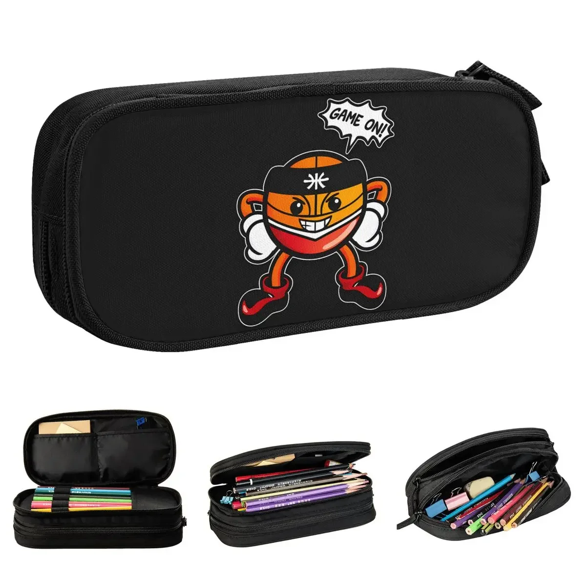 Basketball Pencil Case Sports Ball Games Pencilcases Pen for Girl Boy Large Storage Bag Office Gift Accessories