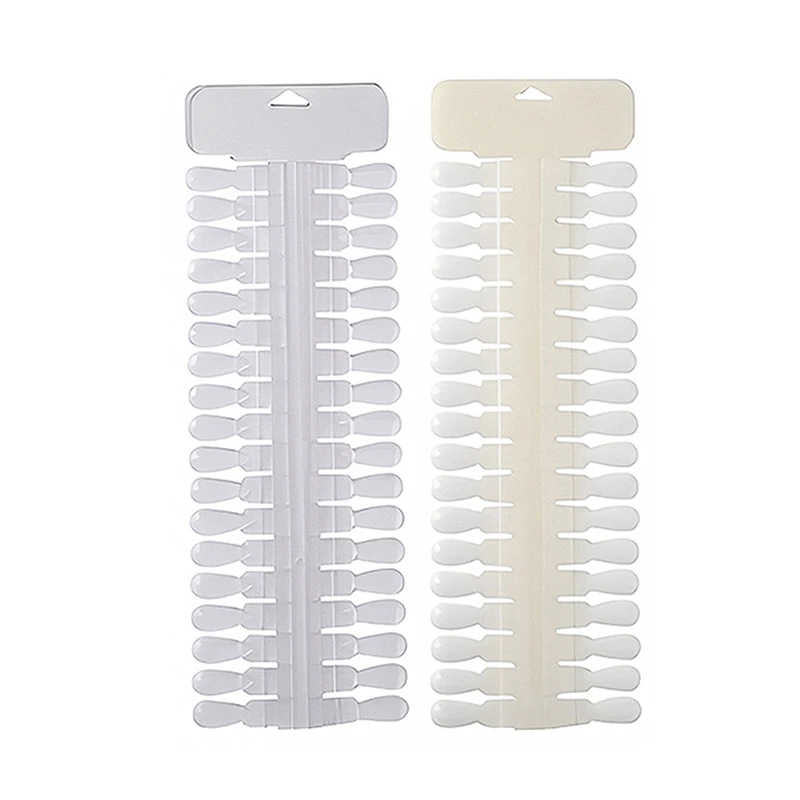 36pcs Natural/ Clear Color Card Removable Nail Art Display Teardrop Design False Nail Tips Rack Manicure Gel Polish Practice Too