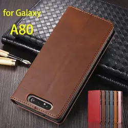 Leather Case for Samsung Galaxy A80 Flip Case Card Holder Holster Magnetic Attraction Cover Case Wallet Case Fundas Coque