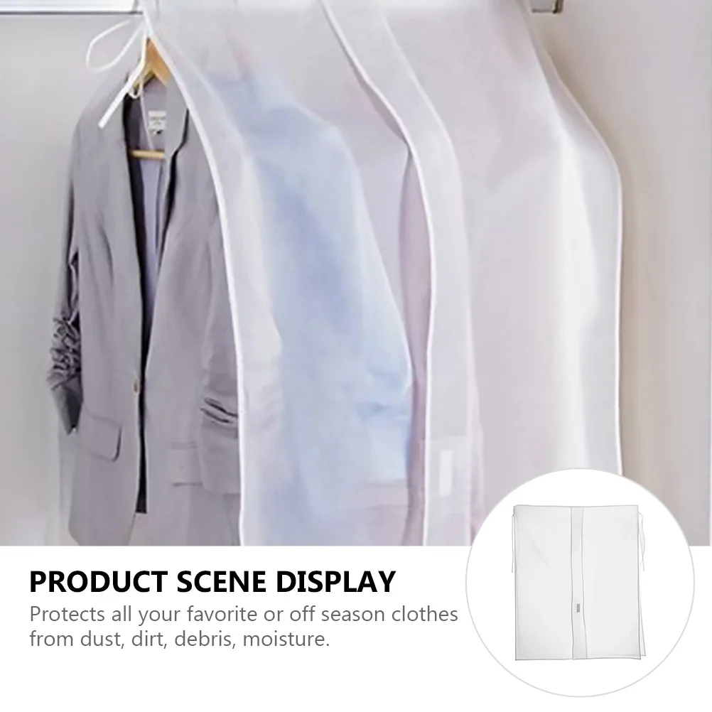 

1pc Reusable Washable Wardrobe Cover Hanging Clothes Bag Dustproof Garment Storage Bag For Suits Shirts Jackets Trousers