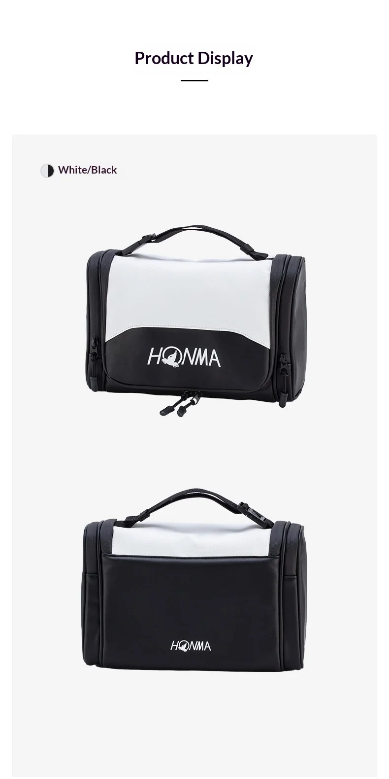HONMA Golf Handbag PB12611 Portable PU Leather Storage Bag Waterproof Travel Pouch Hand Carry Organizer