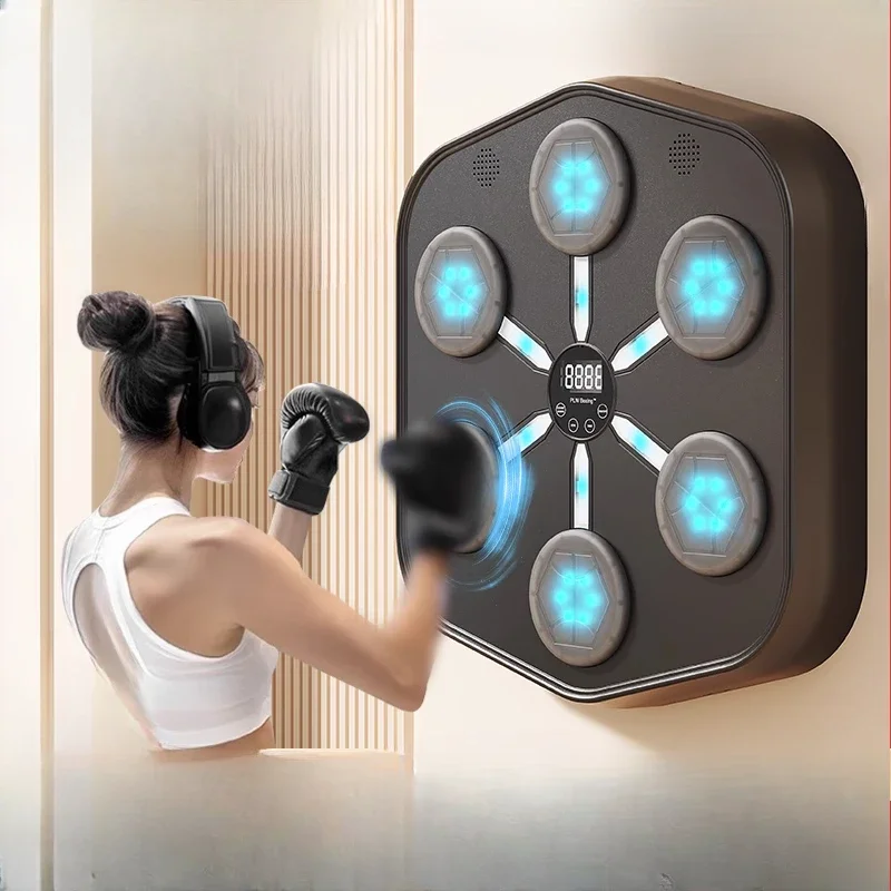 Intelligent music boxing machine for home use, adult strike response, indoor electronic target training equipment