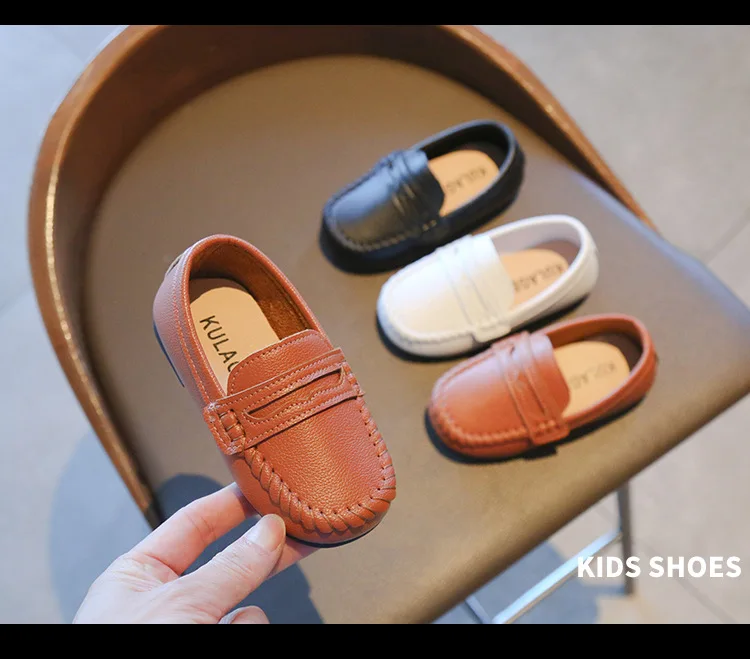 Children Soft PU Leather Shoes 2024 Spring Autumn Kids Oxfords Boys Shoes  Slip-on Loafers Brown, White, Black - AliExpress 1501