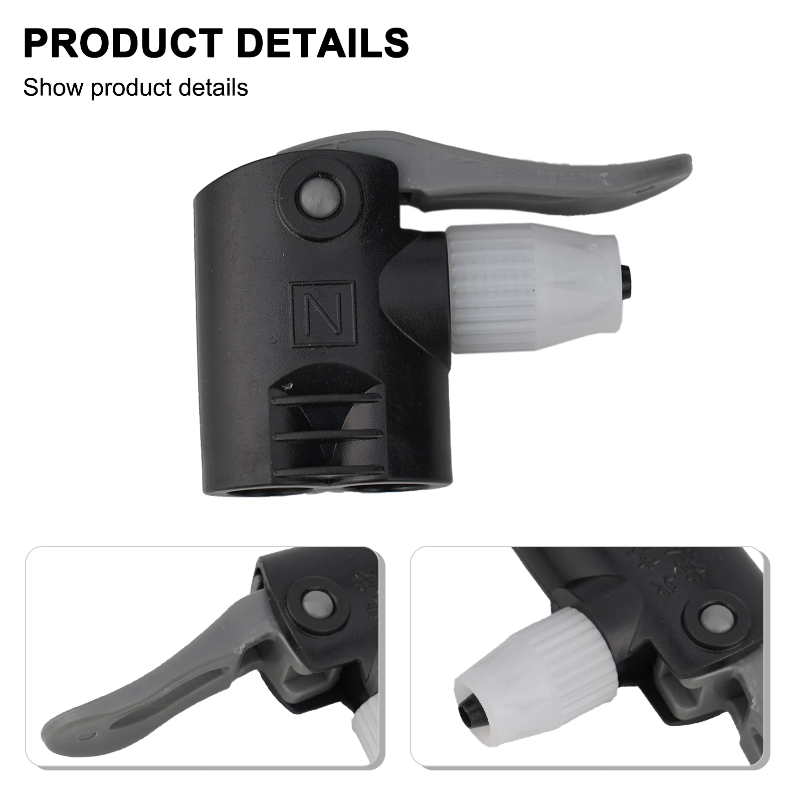 Bicycle Bike Tyre Tube Replacement Dual Head Air Pump Adapter Valve Cycling Component Pump Inflator Air Nozzle Clip Bicycle Part