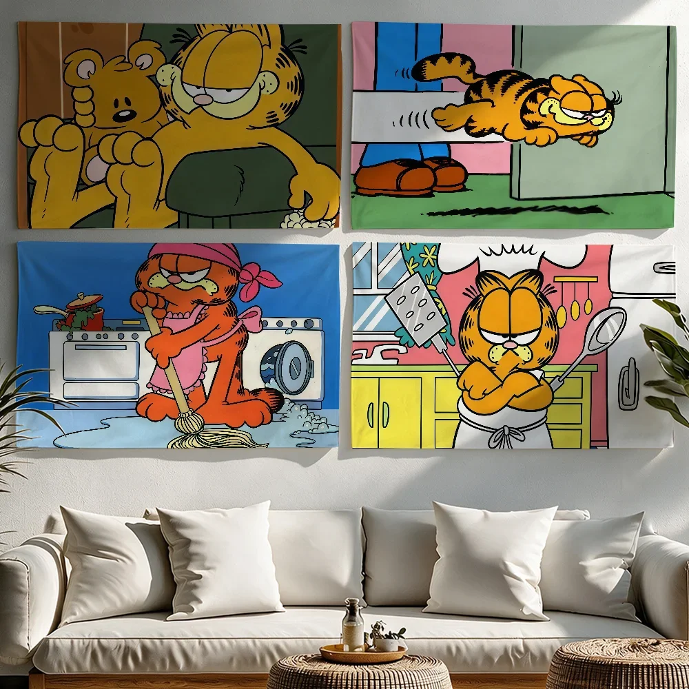 Cartoon funny G-GarfieldS flag Tapestries Outdoor Parties Bedrooms Living Rooms Dorm Rooms Wall Decor Banners Gifts