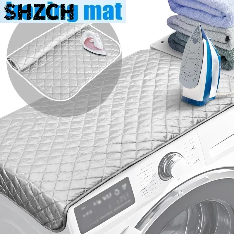 Heat Resistant Ironing Mat Magnetic Blanket Quilted Pad Portable Travel Iron Board Replacement for Laundry Clothes Table Top Use