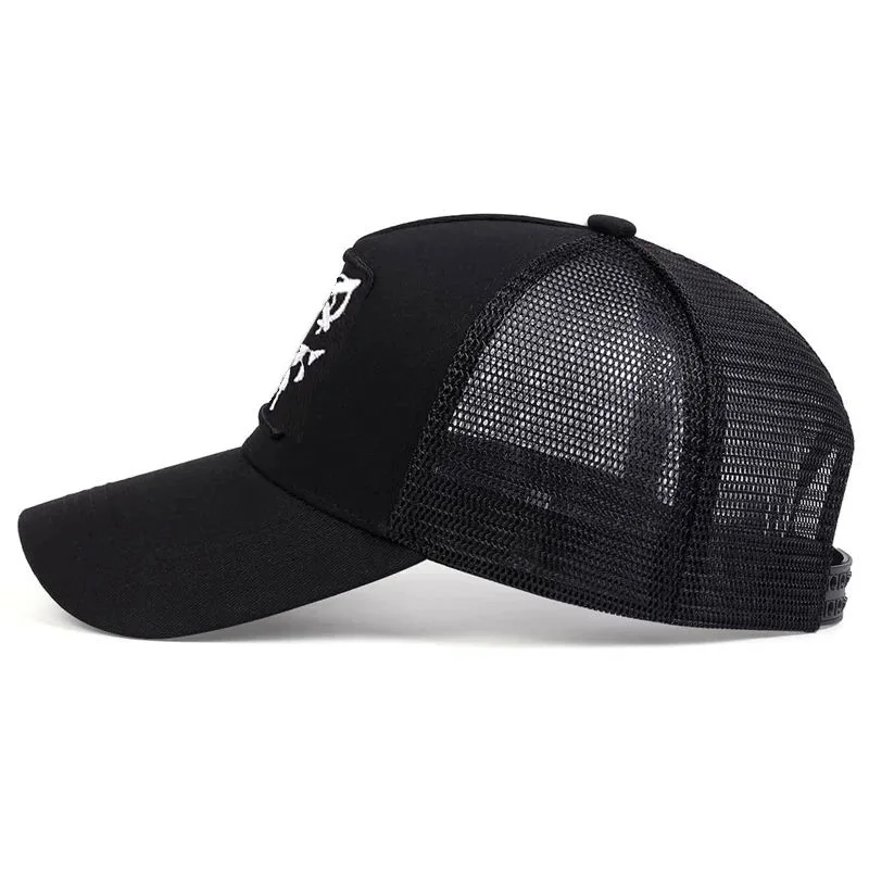 Tanden Lachend Gezicht Borduurwerk Baseball Mesh Cap Truck Hoed Voor Mannen Volwassen Outdoor Casual Zonnekappen Verstelbare Sport Golf Hoed